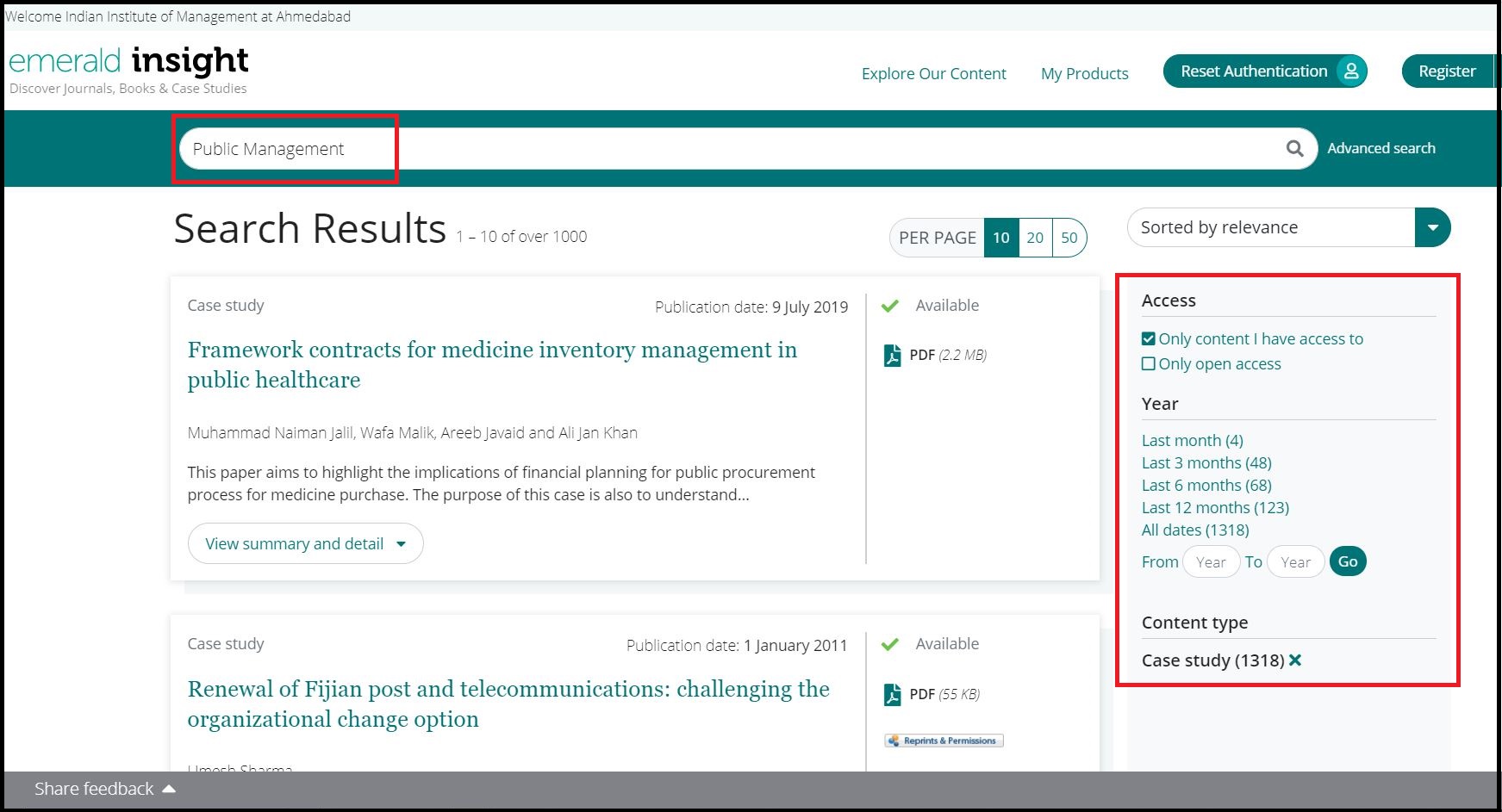 Open Emerald eCases then Search for Required Subjects and Click on Required Information